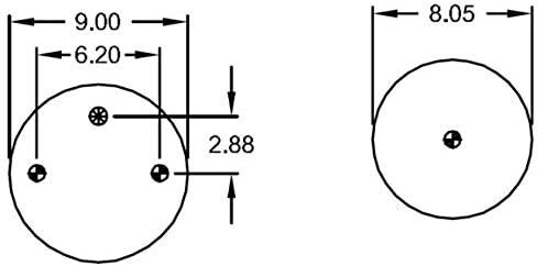 قطعتان من حقيبة زنبركية الهواء TORQUE لشاحنات Peterbilt وKenworth لاستبدال Firestone 8864، W01-358-8864، Peterbilt C81-1013، C811013، Goodyear 1R12-1097 (2 × TR8864_02_) in Saudi Arabia