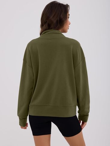 ZAFUL Womens Sweatshirts Quarter Half Zip Pullover Fall Fashion 2025 Stand Collar Workout Hoodies Winter Clothes with Pockets in Saudi Arabia