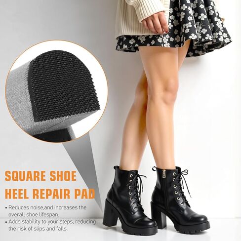8 قطع من رقعة الكعب العالي، استبدال كعب الحذاء، نصائح إصلاح النعل المربع، واقيات النعل غير القابلة للانزلاق، مقابض أحذية مطاطية للكعب العالي، قبعات مضادة للكعب (6.2 × 6.2 × 0.4 سم) in Kuwait