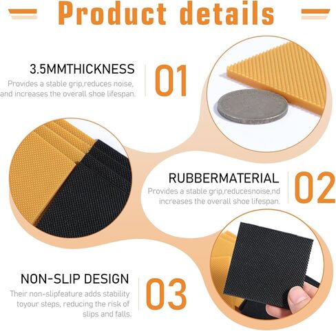 8 قطع من رقعة الكعب العالي، استبدال كعب الحذاء، نصائح إصلاح النعل المربع، واقيات النعل غير القابلة للانزلاق، مقابض أحذية مطاطية للكعب العالي، قبعات مضادة للكعب (6.2 × 6.2 × 0.4 سم) in Kuwait