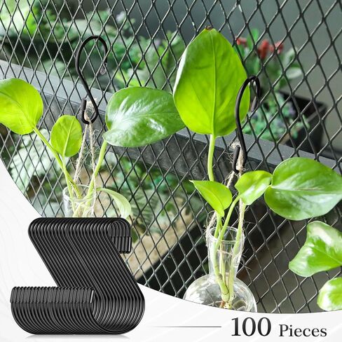 100 Pieces 3.15 Inch S Shaped Stainless Steel Hooks Metal Hanging Hooks Curtain Hooks Pan Pot Holder Rack Hooks for Hanging Pot, Pan, Cups, Plants, Bags, Jeans, Towels (Rose Gold) in Saudi Arabia