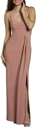 David's Bridal Jersey V-Neck Ruched Sheath Dress in Saudi Arabia