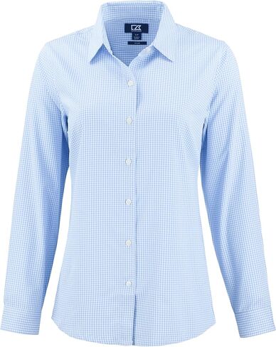 قميص نسائي طويل الأكمام من Cutter & Buck Skyline Epic Confidence معاد تدويره من القماش القطني in Kuwait