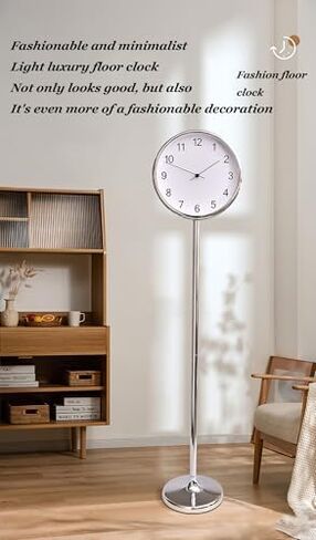 Modern Silent Floor Clock - Minimalist Grandfather Clock in Nordic Style, Elegant Art Decoration for Home, Quartz Movement, Light Luxury Vertical Decor with Case in Saudi Arabia