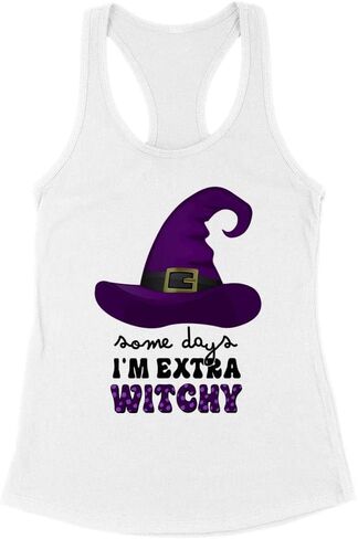 TeesAndTankYou Some Days I'm Extra Witchy Tank Top Fitted Racerback Women's in Saudi Arabia