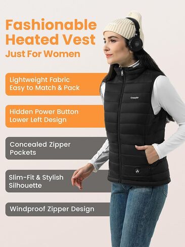 Heated Vest Women,Lightweight Quilted Electric Vests With Battery Pack Included,Rechargeable Insulated heat jacket in Saudi Arabia