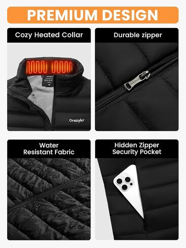 Heated Vest Women,Lightweight Quilted Electric Vests With Battery Pack Included,Rechargeable Insulated heat jacket in Saudi Arabia