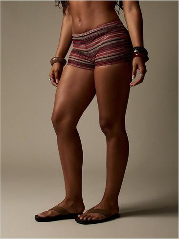 Verdusa Women's Y2K Micro Shorts Colorful Striped Drop Waist Party Going Out Fitted Mini Shorts in Saudi Arabia
