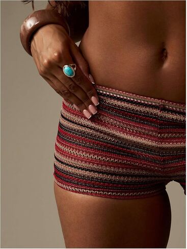 Verdusa Women's Y2K Micro Shorts Colorful Striped Drop Waist Party Going Out Fitted Mini Shorts in Saudi Arabia