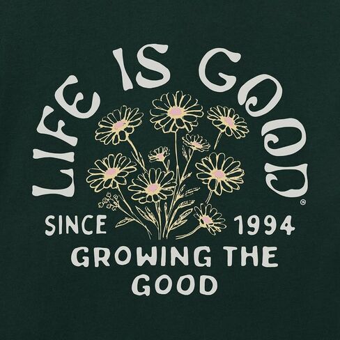 Life is Good Women's Growing the Good Daisies Crusher-FLEX Hoodie Tunic, Treeline Green in Saudi Arabia
