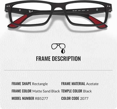Ray-Ban RB5277 Rectangle Shape Acetate Eyeglasses with Official Eyewear Kit in Saudi Arabia