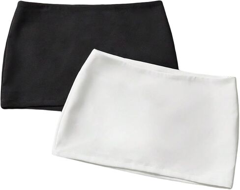 SweatyRocks Women's 2 Pack Pencil Mini Skirts with Underneath Shorts Skort in Saudi Arabia