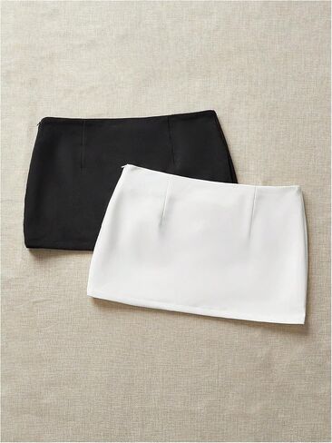 SweatyRocks Women's 2 Pack Pencil Mini Skirts with Underneath Shorts Skort in Saudi Arabia
