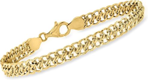 Ross-Simons Italian 18kt Yellow Gold Flat-Link Chain Bracelet in Saudi Arabia
