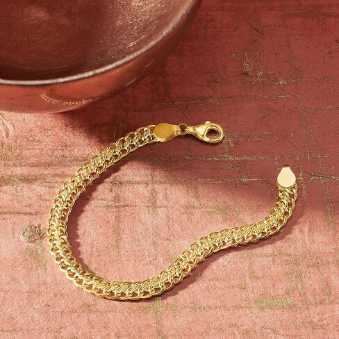 Ross-Simons Italian 18kt Yellow Gold Flat-Link Chain Bracelet in Saudi Arabia