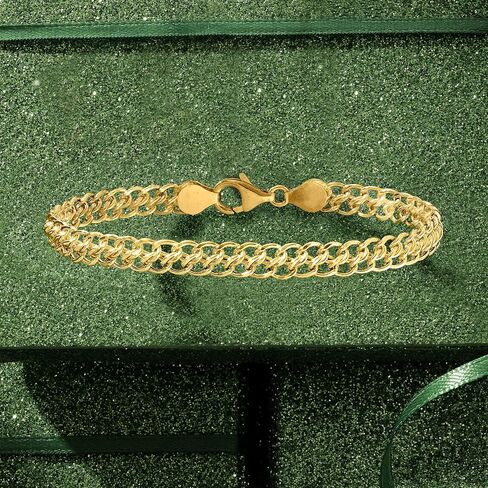 Ross-Simons Italian 18kt Yellow Gold Flat-Link Chain Bracelet in Saudi Arabia