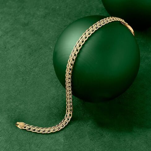 Ross-Simons Italian 18kt Yellow Gold Flat-Link Chain Bracelet in Saudi Arabia