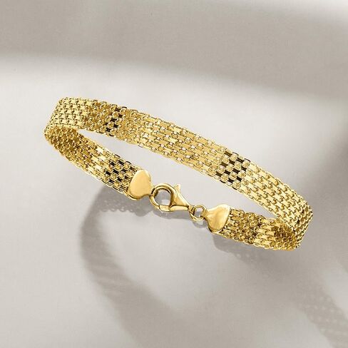 Ross-Simons 18kt Gold Over Sterling Bismark-Link Bracelet in Saudi Arabia