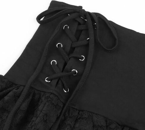 Womens Gothic Skirt Y2k 2000s Girl Mall Goth Punk Skirts High Waist Lace-Up Ruffle Fairy Grunge Mini Skirts in Kuwait