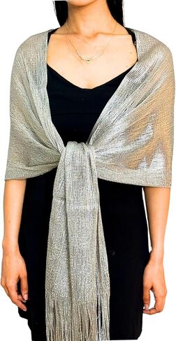 Metallic Shawls & Wraps for Evening Dress – Glittering Women's Scarves Perfect for Party & Wedding in Saudi Arabia