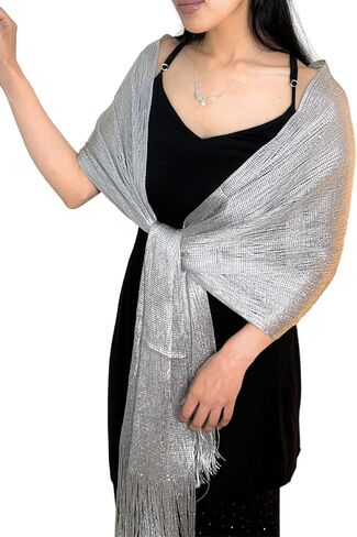 Metallic Shawls & Wraps for Evening Dress – Glittering Women's Scarves Perfect for Party & Wedding in Saudi Arabia