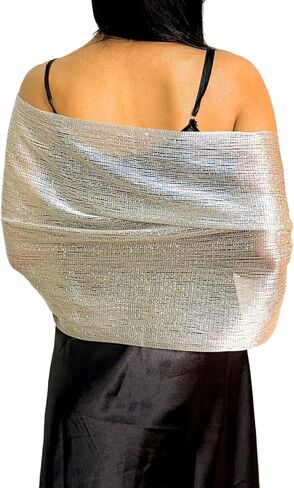 Metallic Shawls & Wraps for Evening Dress – Glittering Women's Scarves Perfect for Party & Wedding in Saudi Arabia