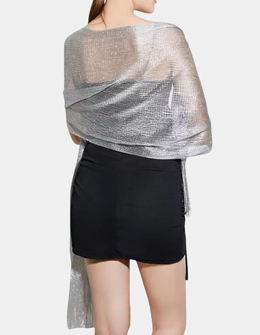 Metallic Shawls & Wraps for Evening Dress – Glittering Women's Scarves Perfect for Party & Wedding in Saudi Arabia