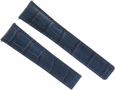 Ewatchparts 20mm Genuine Leather Watch Band Strap Compatible With Tag Heuer Deployment Clasp Blue in Saudi Arabia