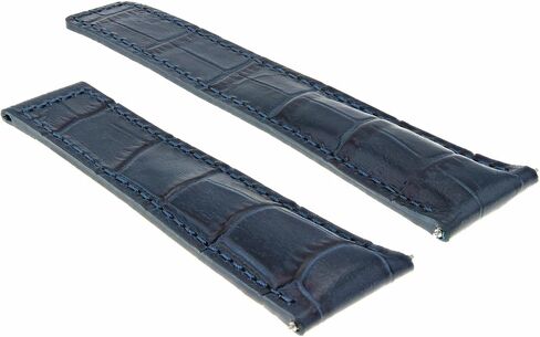 Ewatchparts 20mm Genuine Leather Watch Band Strap Compatible With Tag Heuer Deployment Clasp Blue in Saudi Arabia