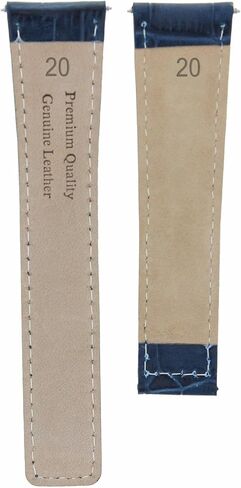 Ewatchparts 20mm Genuine Leather Watch Band Strap Compatible With Tag Heuer Deployment Clasp Blue in Saudi Arabia