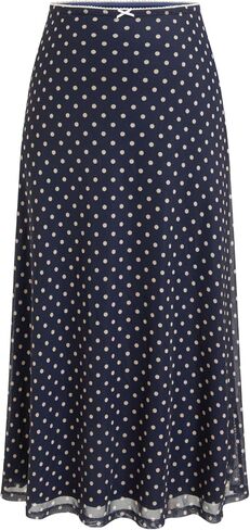 CIDER Womens Polka Dot Skirts Mesh High Waist Boho Flowy Long Midi Skirts in Saudi Arabia
