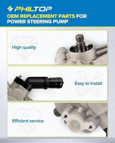 PHILTOP 20-71996 Power Steering Pump Fit For 2006-2011 DTS, Power Steering Pump with Pulley in Saudi Arabia