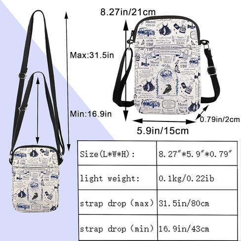 ENSIANTH Poem Inspired Messenger Bag We Love Rainy Day Crossbody Bag Morally Grey Book Club Gift Dark Romance Bookish Gift (rainy CB) in Saudi Arabia