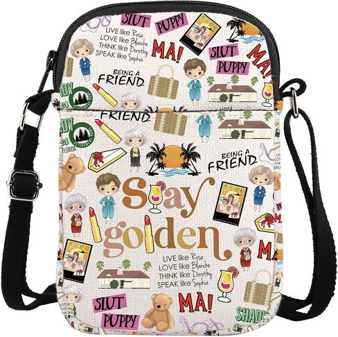 ENSIANTH Sisters Movie Messenger Bag Golden Sisters Gift Golden Dorothy Sophia Blanche Rose Fans Crossbody Bag with Zipper (Stay CB) in Saudi Arabia