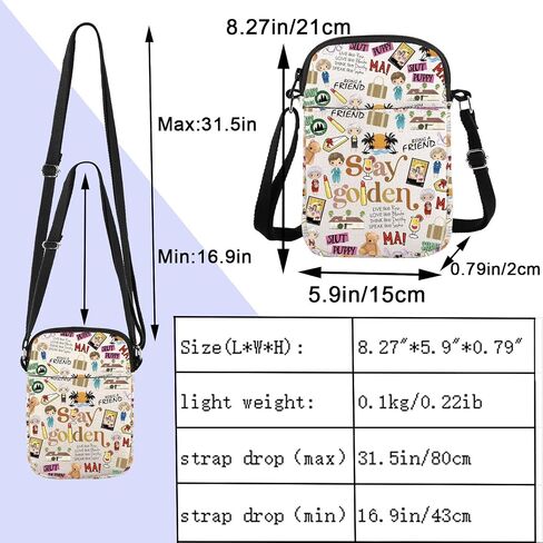 ENSIANTH Sisters Movie Messenger Bag Golden Sisters Gift Golden Dorothy Sophia Blanche Rose Fans Crossbody Bag with Zipper (Stay CB) in Saudi Arabia
