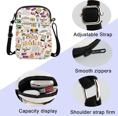 ENSIANTH Sisters Movie Messenger Bag Golden Sisters Gift Golden Dorothy Sophia Blanche Rose Fans Crossbody Bag with Zipper (Stay CB) in Saudi Arabia