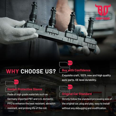 حزم ملف الإشعال BDFHYK متوافقة مع Figo Fiesta l3 l4 1.6L 1.5L 2011 2012 2013 2014 2015 2016 2017 2018 2019 2020 لفائف لـ UF740 E1240 5C1888 178-8079 C2037 CM5G12029FC مجموعة من 1 in Kuwait