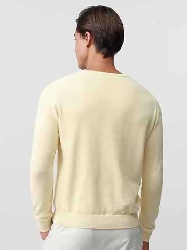 Pure BCI Cotton Lightweight Sweater for Men Crewneck T-Shirts Casual Long Sleeve Knit Pullover Fall Spring in Kuwait