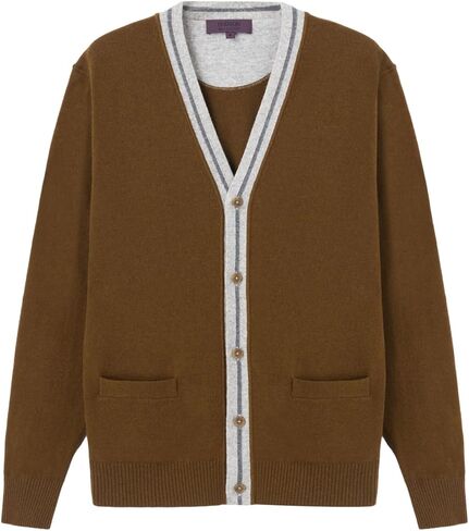 سترة صوف ميرينو 100% فائقة النعومة للرجال بأزرار وفتحة متباينة وجيبين كاجوال وأكمام طويلة in Kuwait