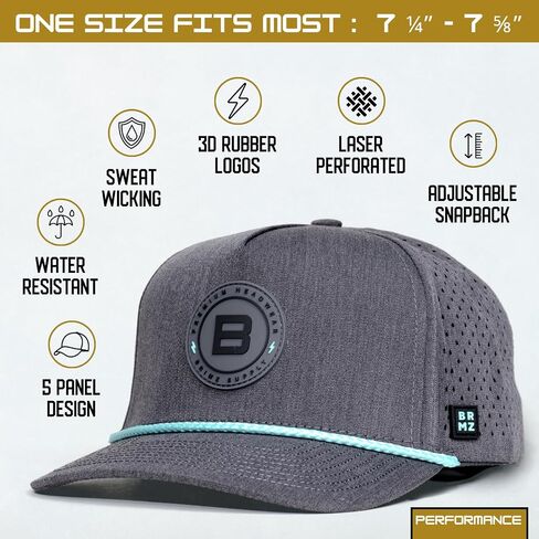 BRIMZ Outdoor Performance Hat - Water & Sweat Resistant Hats - Breathable & Moisture-Wicking Snapback in Saudi Arabia