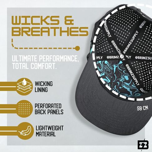 BRIMZ Outdoor Performance Hat - Water & Sweat Resistant Hats - Breathable & Moisture-Wicking Snapback in Saudi Arabia