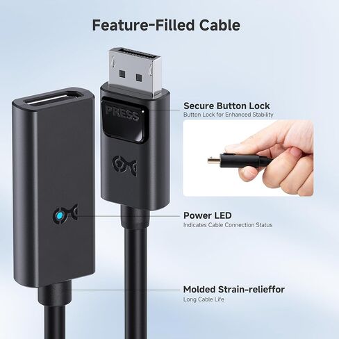 Cable Matters DisplayPort to DisplayPort Extension Cable (DP to DP Extension Cable) 3 Feet in Saudi Arabia