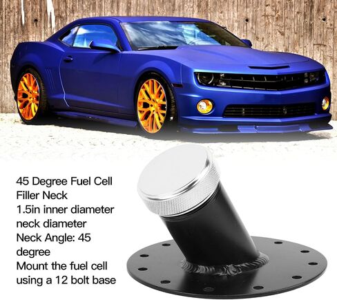 45 Degree Fuel Cell Filler Neck, Fuel Cell Gas Tank Filler Neck High Strength for Vehicle (Black) in Saudi Arabia