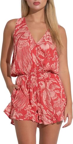 ELAN Women's V-Neck Sleeveless Romper in Saudi Arabia