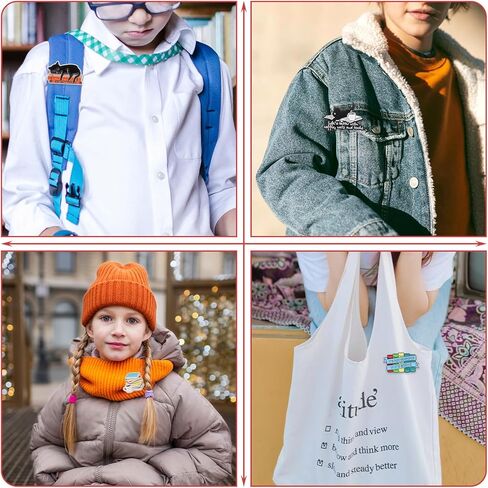 دبابيس كتاب القراءة الإبداعية السائبة مع حقيبة التخزين، لطيف ديكور كتب بروش دبابيس المينا لحقيبة الظهر قبعة الملابس عيد الميلاد هدايا الكتب لمحبي الكتب النساء الأطفال المعلم طالب أمين المكتبة in Kuwait