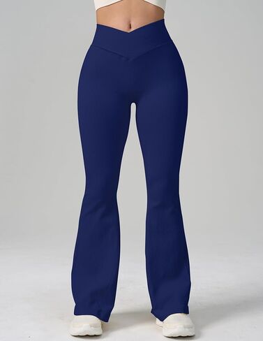 Women's Yoga Pants High Waist Flare Leggings Slim Fit Bell Bottom Workout Pants Stretch V Waist Bootcut Activewear in Saudi Arabia