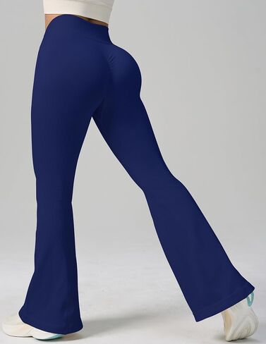 Women's Yoga Pants High Waist Flare Leggings Slim Fit Bell Bottom Workout Pants Stretch V Waist Bootcut Activewear in Saudi Arabia