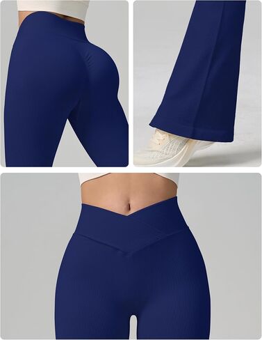 Women's Yoga Pants High Waist Flare Leggings Slim Fit Bell Bottom Workout Pants Stretch V Waist Bootcut Activewear in Saudi Arabia