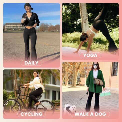 High Waisted Flare Leggings for Women - Bootcut Yoga Pants with Tummy Control, Perfect for Casual Workouts in Saudi Arabia