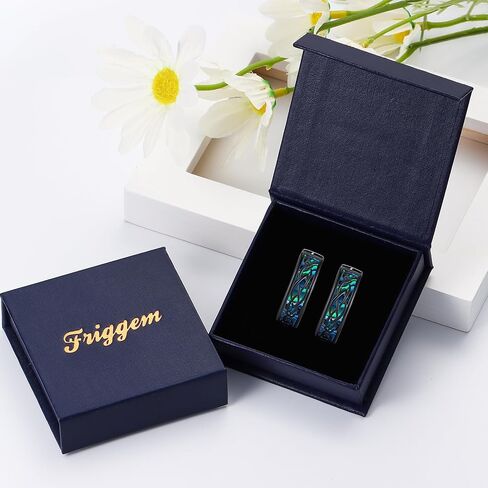 Viking Earrings for Men Women Sterling Silver Black Blue Celtic Hoop Earring Sturdy Norse Mythology Hypoallergenic Jewelry Gifts in Saudi Arabia